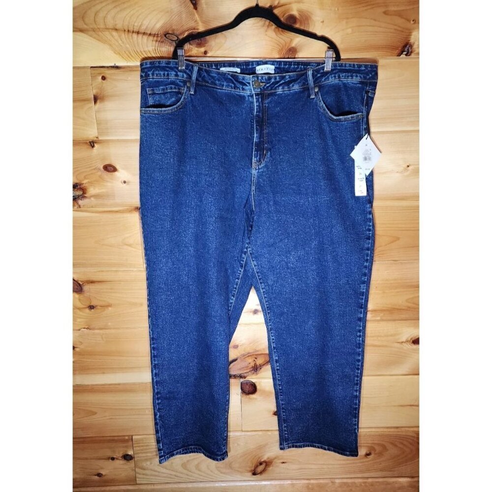 New Ava & Viv 90s Straight High-Rise Jeans Womens Size 26 Straight Leg Hip Thigh